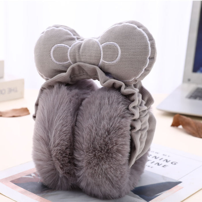 Wholesale Earmuff Plush Foldable Cute Warm Winter Bow MOQ≥3 JDC-EF-ChuD003