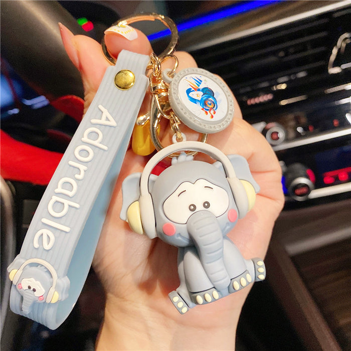 Wholesale cute elephant panda doll keychain MOQ≥3 JDC-KC-DeK001