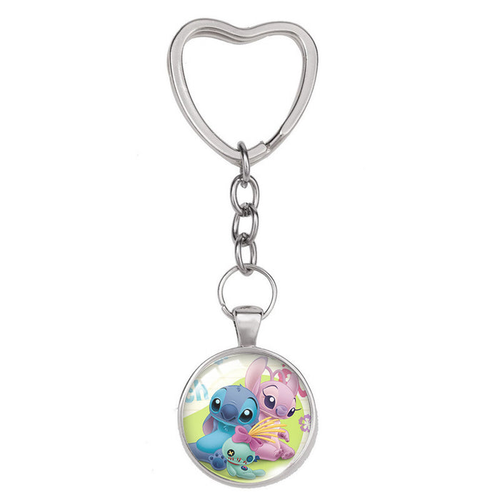 Jewelry WholesaleWholesale Alloy Glass Heart Shaped Keychain MOQ≥2 JDC-KC-XiangL003 Keychains 翔联 %variant_option1% %variant_option2% %variant_option3%  Factory Price JoyasDeChina Joyas De China