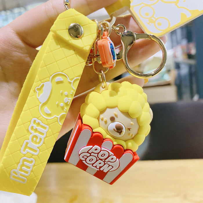 Wholesale keychain pvc cute teddy fries creative JDC-KC-BS015