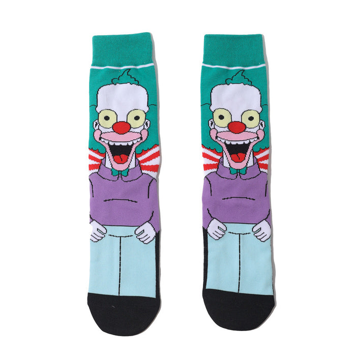 Wholesale socks fabric cartoon medium tube cute character (M) MOQ≥10 JDC-SK-HuiHe001