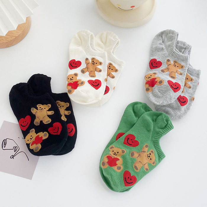 Wholesale socks summer thin boat socks cartoon socks to prevent heel drop MOQ≥3 JDC-SK-LinX005