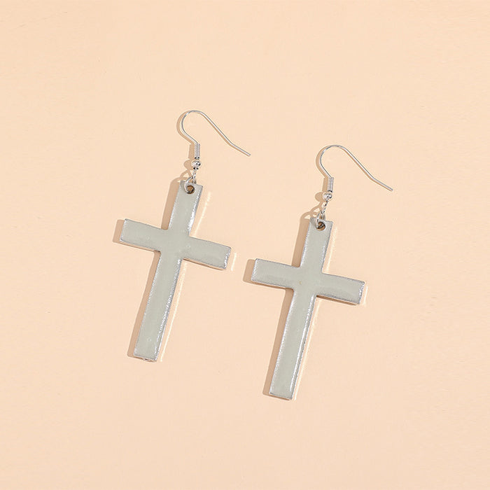 Wholesale Earrings Alloy Creative Luminous Cross JDC-ES-Saip093