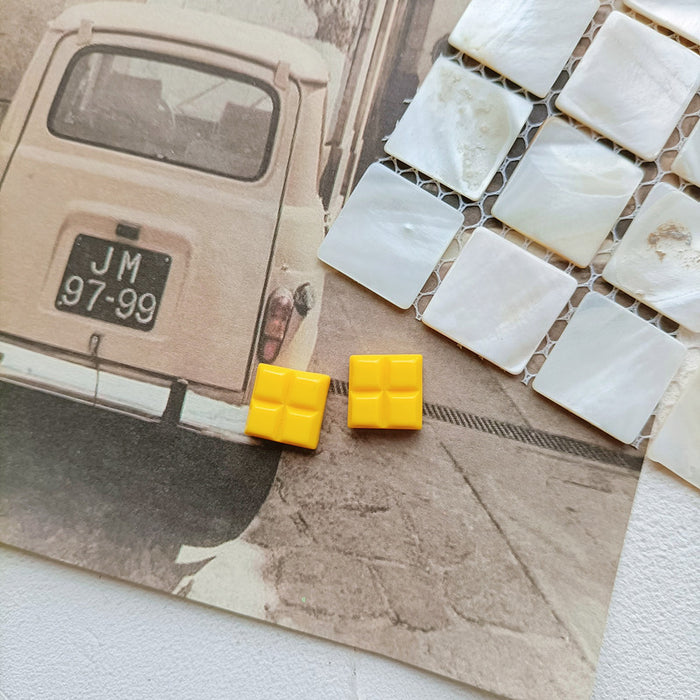 Wholesale Earrings Resin Cute Colorful Building Blocks Square Stud Earrings JDC-ES-MISUI014