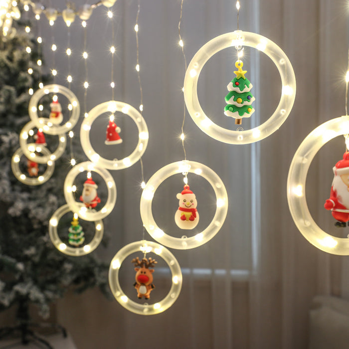 Wholesale Decorative Plastic LED Christmas Light String Ring Curtain Decoration JDC-DCN-XiYing001