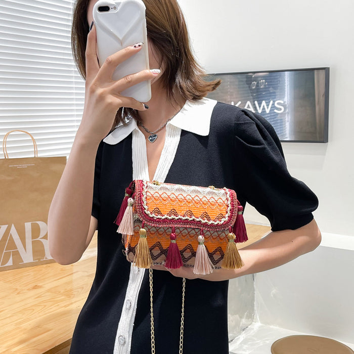 Jewelry WholesaleWholesale woven chain cross-body beach bag JDC-BB-Danze008 Beach Bag 丹泽 %variant_option1% %variant_option2% %variant_option3%  Factory Price JoyasDeChina Joyas De China