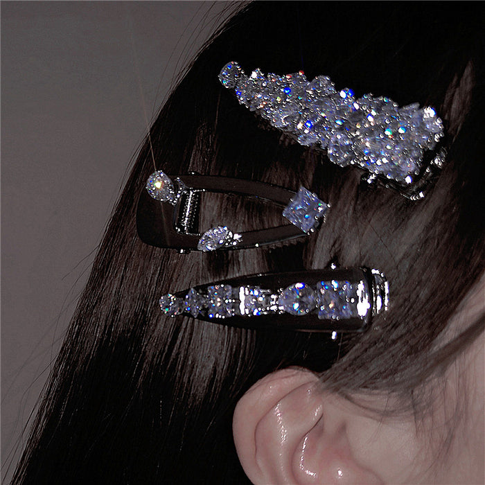 Wholesale Hair Clips Alloy Zircon Duckbill Clip Water Drop Design Sense JDC-HC-DDSL001