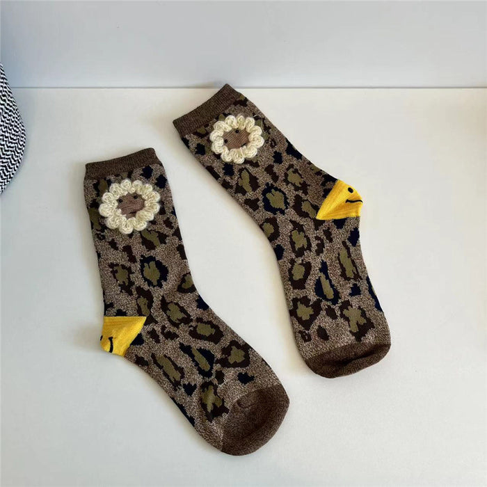 Wholesale Socks Cotton Autumn Winter Leopard Print JDC-SK-XuXu003