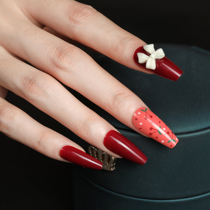 Jewelry WholesaleWholesale Red Nail Piece Bow Knot Nail Piece Handmade Wearing Armor JDC-NS-XKQ008 Nail Stickers 新空气 %variant_option1% %variant_option2% %variant_option3%  Factory Price JoyasDeChina Joyas De China