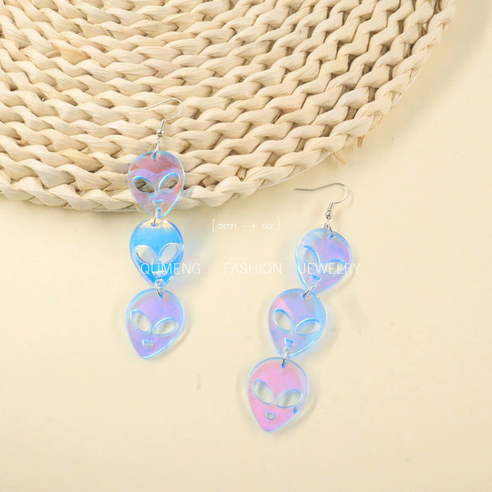 Wholesale Earrings Acrylic Halloween Alien Space Collection MOQ≥2 JDC-ES-MOSHU022