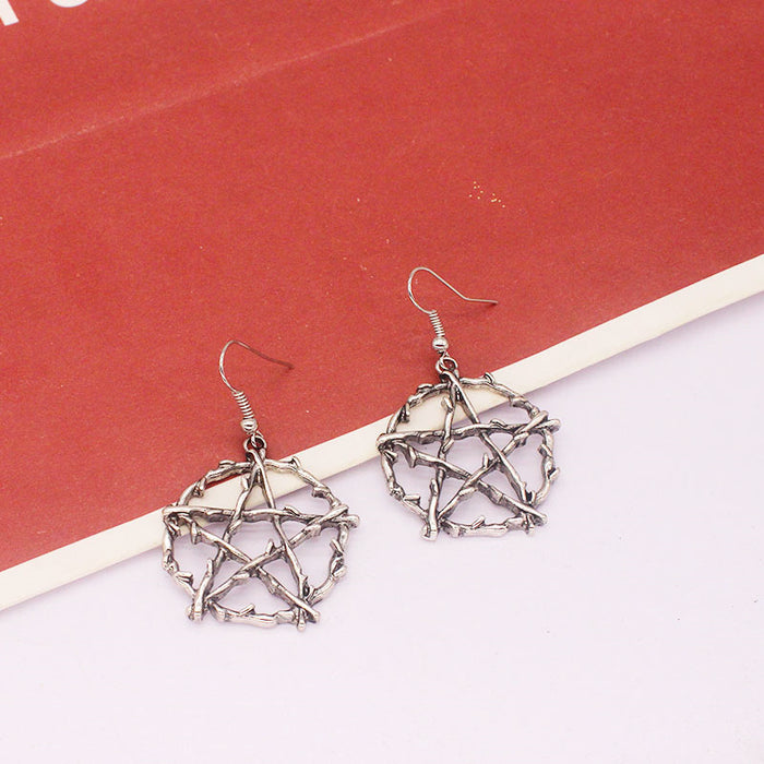 Jewelry WholesaleWholesale Silver Life Pentagram Earrings JDC-ES-YYFF008 Earrings 燕羽飞飞 %variant_option1% %variant_option2% %variant_option3%  Factory Price JoyasDeChina Joyas De China