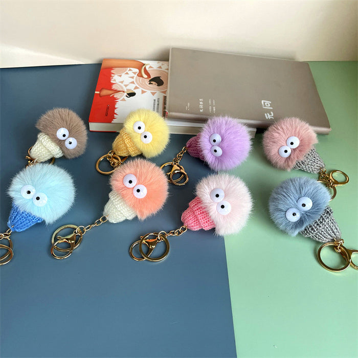 Jewelry WholesaleWholesale Imitation Mink Hair Ball Keychain MOQ≥2 JDC-KC-YYue001 Keychains 悦悦 %variant_option1% %variant_option2% %variant_option3%  Factory Price JoyasDeChina Joyas De China