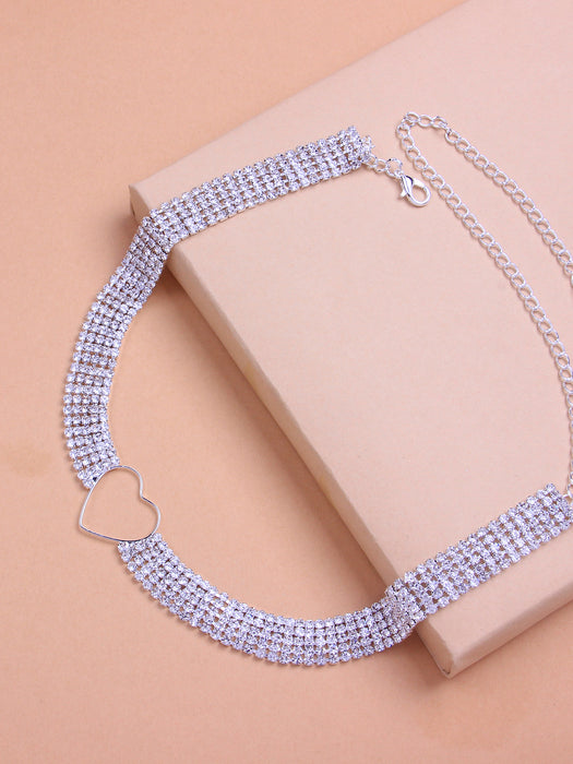 Jewelry WholesaleWholesale Simple Rhinestone Heart Necklace JDC-NE-JLiang001 Necklaces 金良 %variant_option1% %variant_option2% %variant_option3%  Factory Price JoyasDeChina Joyas De China