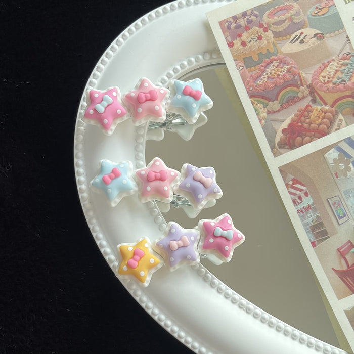 Wholesale Hair Clips Resin Polka Dot Star Cute Bow JDC-HC-ZhiX013