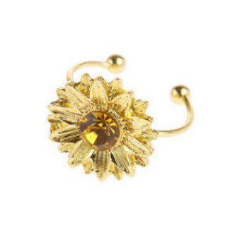 Wholesale Sunflower Zircon Alloy Adjustable Ring JDC-RS-Saip014