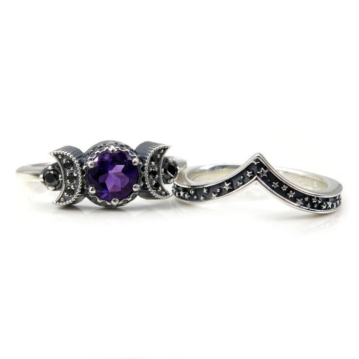 Wholesale Moon Goddess Crystal Alloy Ring JDC-RS-JiuN001