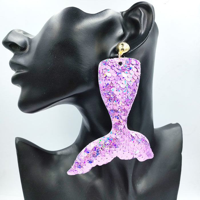 Jewelry WholesaleWholesale Reflective Sequin Mermaid Tail Earrings JDC-ES-DY020 Earrings 帝雁 %variant_option1% %variant_option2% %variant_option3%  Factory Price JoyasDeChina Joyas De China