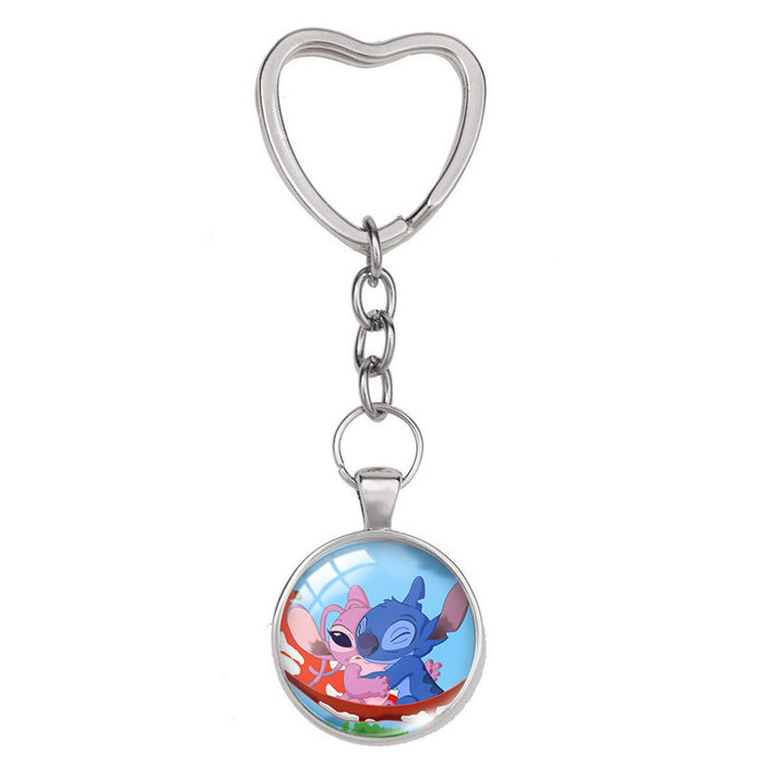 Jewelry WholesaleWholesale Alloy Glass Heart Shaped Keychain MOQ≥2 JDC-KC-XiangL003 Keychains 翔联 %variant_option1% %variant_option2% %variant_option3%  Factory Price JoyasDeChina Joyas De China