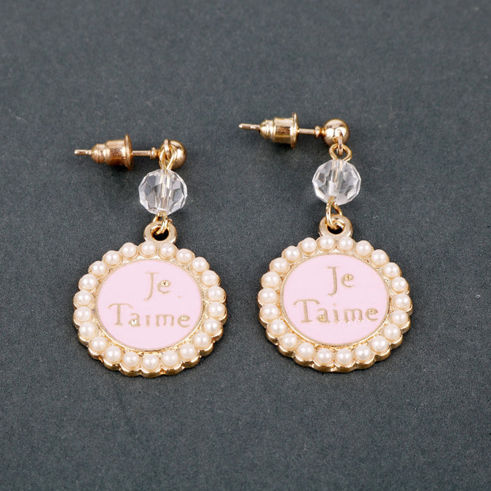 Wholesale Earrings Alloy Round Pearl Diamonds JDC-ES-Dsheng006