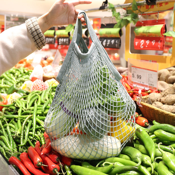 Wholesale Decoration Tote Bag Cotton Supermarket Vegetable and Fruit Net Pocket MOQ≥2 JDC-HB-ShenT001