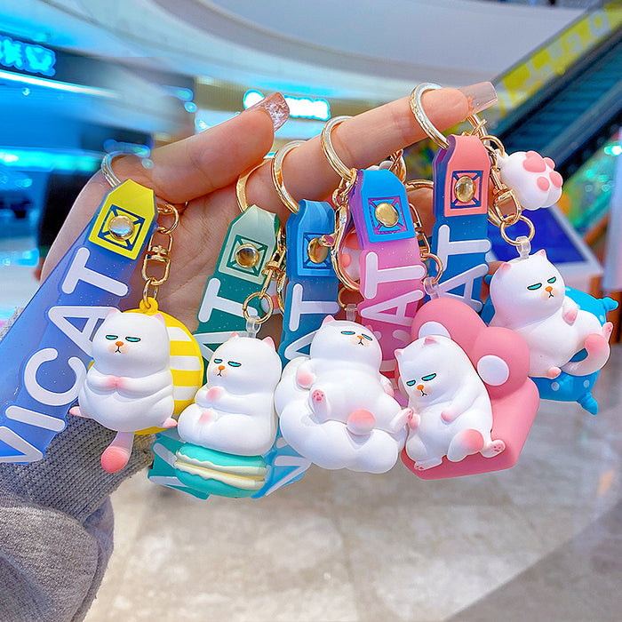 Wholesale Cartoon Cat PVC Keychain (M) JDC-KC-BS011