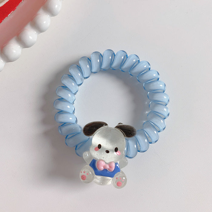 Wholesale Hair Scrunchies Plastic Phone Cord Cute Cartoon (M) JDC-HS-DILAN003