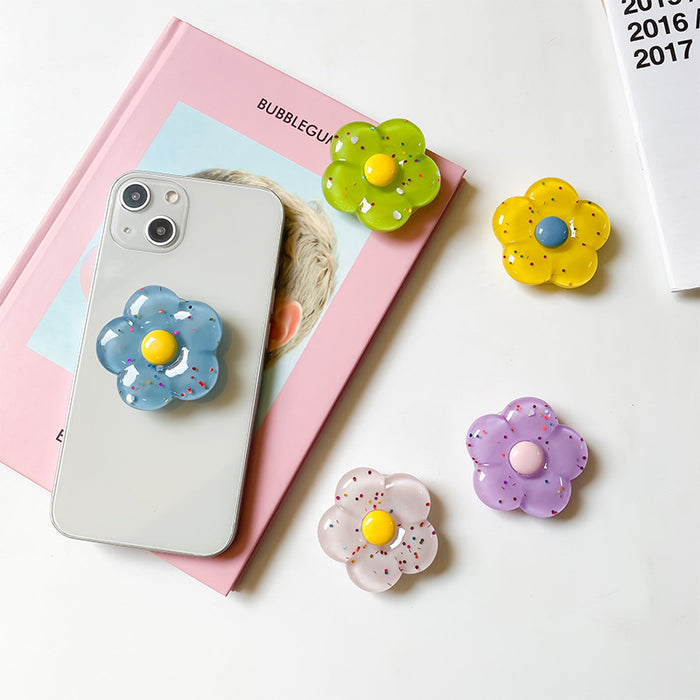 Wholesale Grips Flower Sequin Plastic Phone Holder JDC-PS-Xinx008