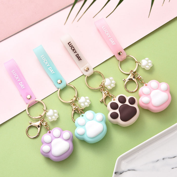 Wholesale Keychains PVC Cartoon Creative Cat Claw Cute MOQ≥2 JDC-KC-KeQ001