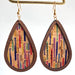 Jewelry WholesaleWholesale Rainbow Wood Leather Copper Earrings MOQ≥3 JDC-ES-HeYi001 Earrings 合异 %variant_option1% %variant_option2% %variant_option3%  Factory Price JoyasDeChina Joyas De China