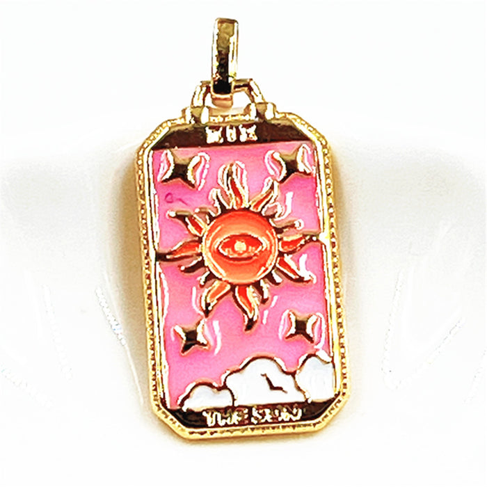 Wholesale Necklace Copper Drip Oil Tarot Cards Palm Devil's Eye Jellyfish MOQ2≥2 JDC-NE-ZIYN008