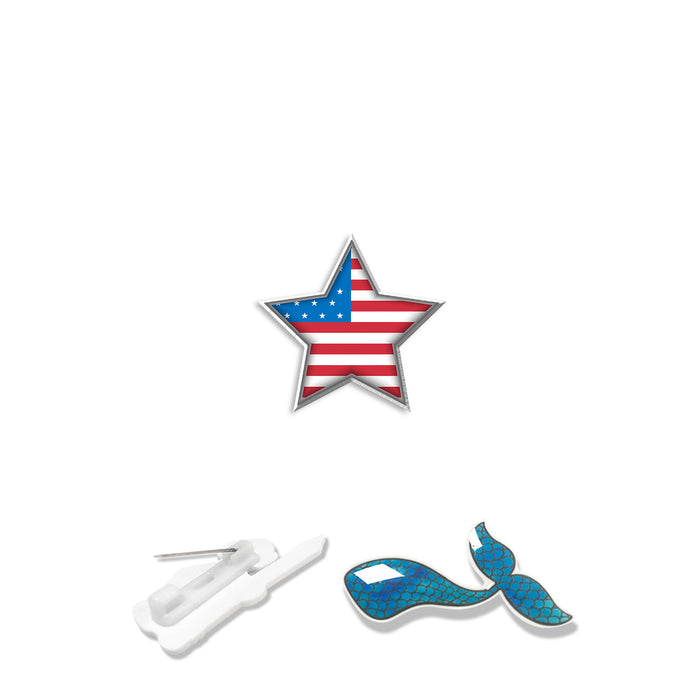 Wholesale 4th of July Acrylic USA Flag Independence Day Brooch MOQ≥2 JDC-BC-XiangL001