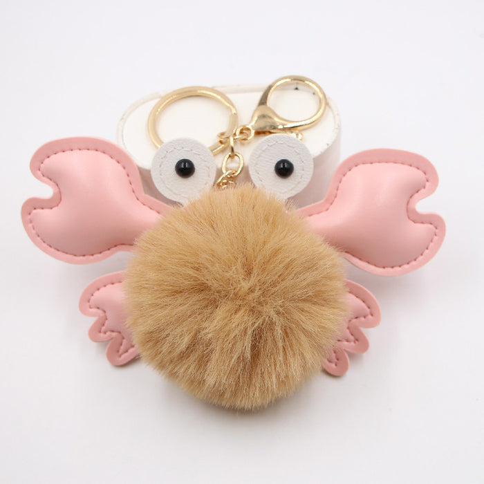 Jewelry WholesaleWholesale crab alloy imitation hair hair ball pendant pom pom keychain JDC-KC-Zuge020 Keychains 祖格 %variant_option1% %variant_option2% %variant_option3%  Factory Price JoyasDeChina Joyas De China