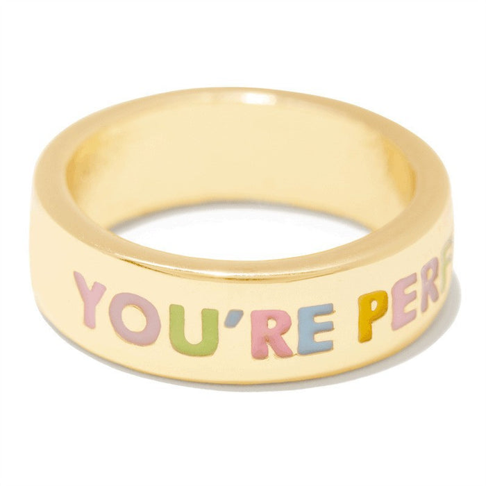 Wholesale FUCK YOU 14K Gold Plated Brass Ring JDC-RS-XuanC002