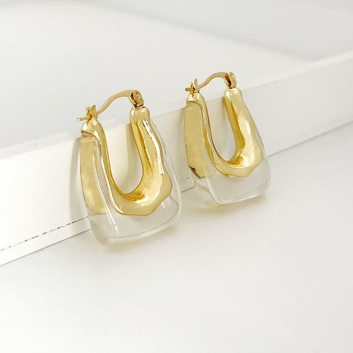 Jewelry WholesaleWholesale 14K gold-plated acrylic earrings JDC-ES-Linh001 Earrings 麟凰 %variant_option1% %variant_option2% %variant_option3%  Factory Price JoyasDeChina Joyas De China