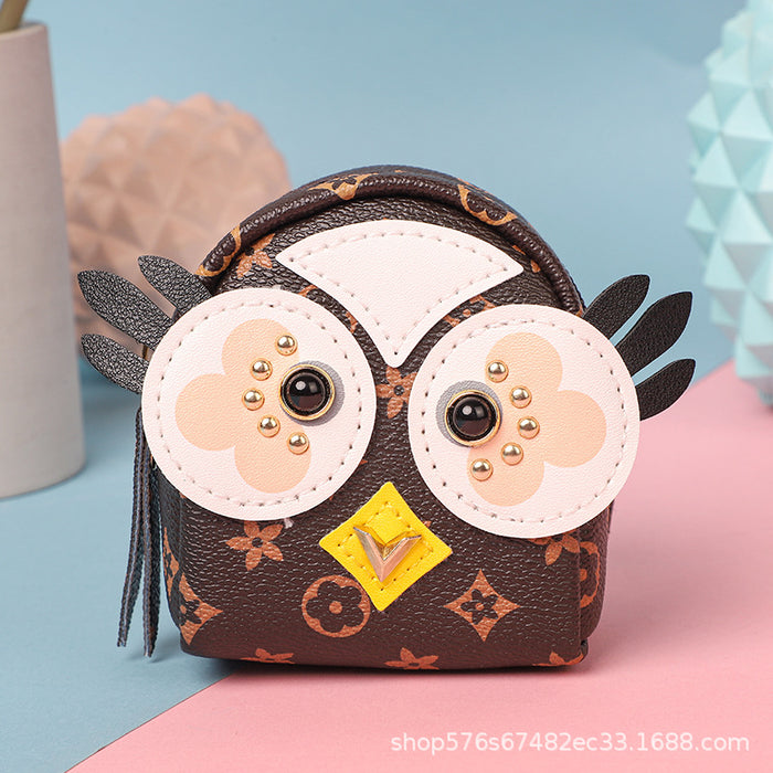 Wholesale Keychains PU Leather Owl Coin Purse MOQ≥5 JDC-KC-XingY004