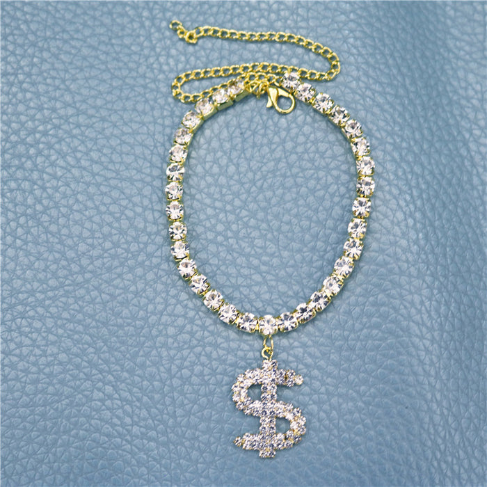 Wholesale Crystal Money Rhinestone Anklet JDC-AS-JiaZ004