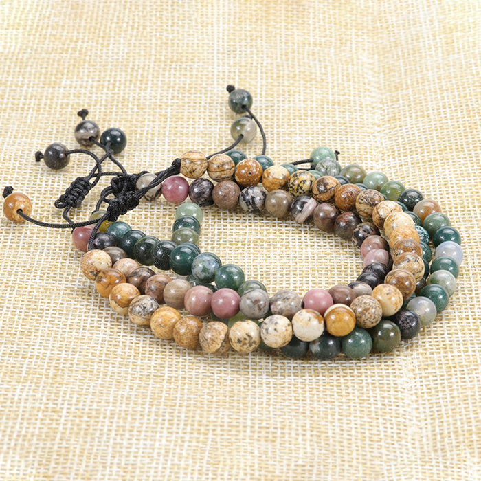 Wholesale Bracelet Volcanic Stone Onyx Stone Crystal Braided Bracelet MOQ≥2 JDC-BT-YIYe038