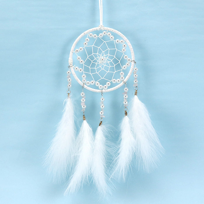 Wholesale Dream Catcher Feather Romantic White Dream Catcher With LED Light JDC-DC-JY014