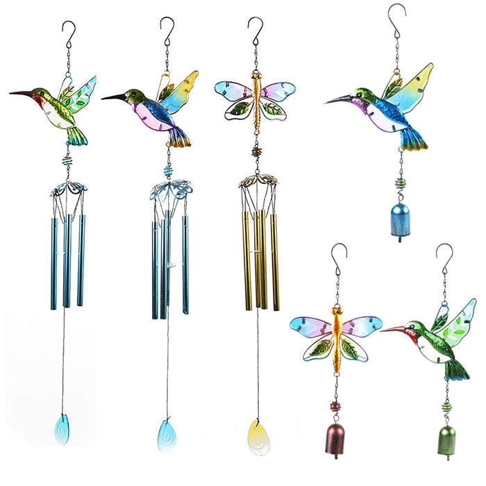 Wholesale Hummingbird Metal Iron Glass Wind Chime JDC-WC-ZYang004