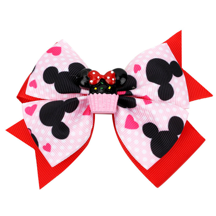 Wholesale Children's Amusement Park Wearing Red Butterfly Hair Clip （M) MOQ≥30 JDC-HC-Danzuo040