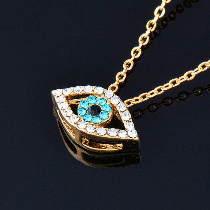 Wholesale Necklaces Alloy Rhinestone Blue Eyes Devil's Eye MOQ≥2 JDC-NE-KeM001