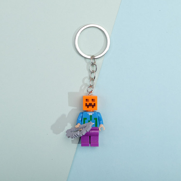 Wholesale Cartoon Plastic Building Blocks Keychain (M) JDC-KC-QMou011