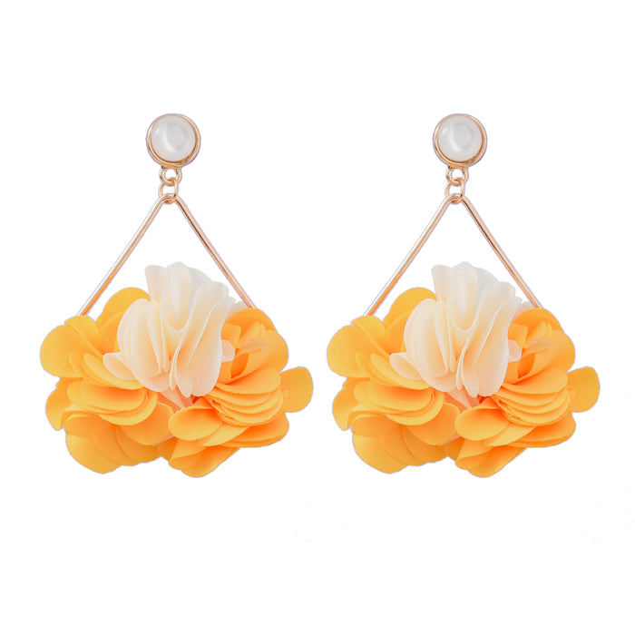 Jewelry WholesaleWholesale Flower Multilayer Braided Fabric Alloy Earrings JDC-ES-JL958 Earrings 氿乐 %variant_option1% %variant_option2% %variant_option3%  Factory Price JoyasDeChina Joyas De China