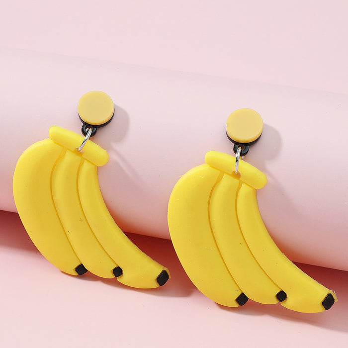 Jewelry WholesaleWholesale fruit banana long alloy stud earrings JDC-ES-Kangh002 Earrings 康欢 %variant_option1% %variant_option2% %variant_option3%  Factory Price JoyasDeChina Joyas De China