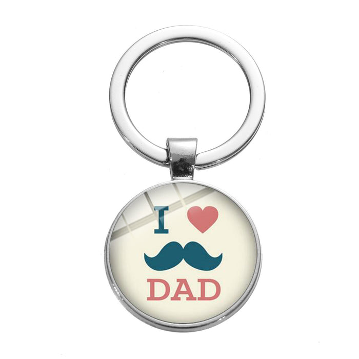 Wholesale Father's Day Gift Alloy Glass Time Gemstone Keychain JDC-KC-SongX007