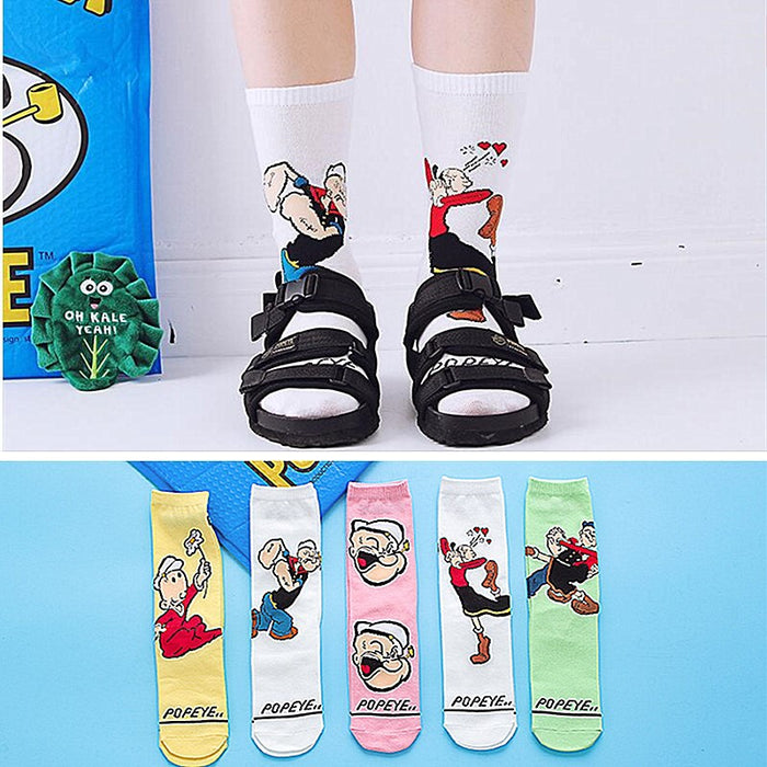 Jewelry WholesaleWholesale cartoon couple tide socks Korean trend spinach popeye socks MOQ≥5 JDC-SK-ZQB010 Sock 张泉宝 %variant_option1% %variant_option2% %variant_option3%  Factory Price JoyasDeChina Joyas De China