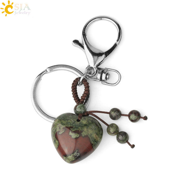 Wholesale Heart Shaped Turquoise Opal Crystal Keychain JDC-KC-HS002