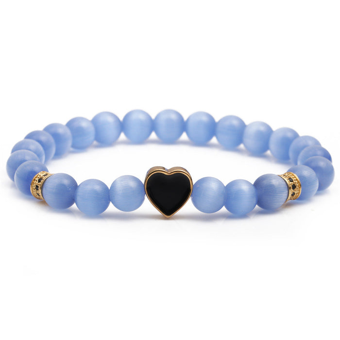 Wholesale Opal Beaded Heart Bracelet MOQ≥2 JDC-BT-ML060