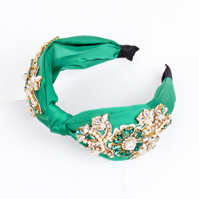 Wholesale art flower embroidery crystal headband JDC-HD-ZXI007