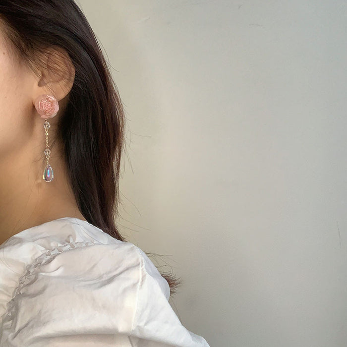 Jewelry WholesaleWholesale immortal flower pearl vintage transparent pearl necklace bracelet earrings JDC-ES-HanD006 Earrings 韩朵 %variant_option1% %variant_option2% %variant_option3%  Factory Price JoyasDeChina Joyas De China